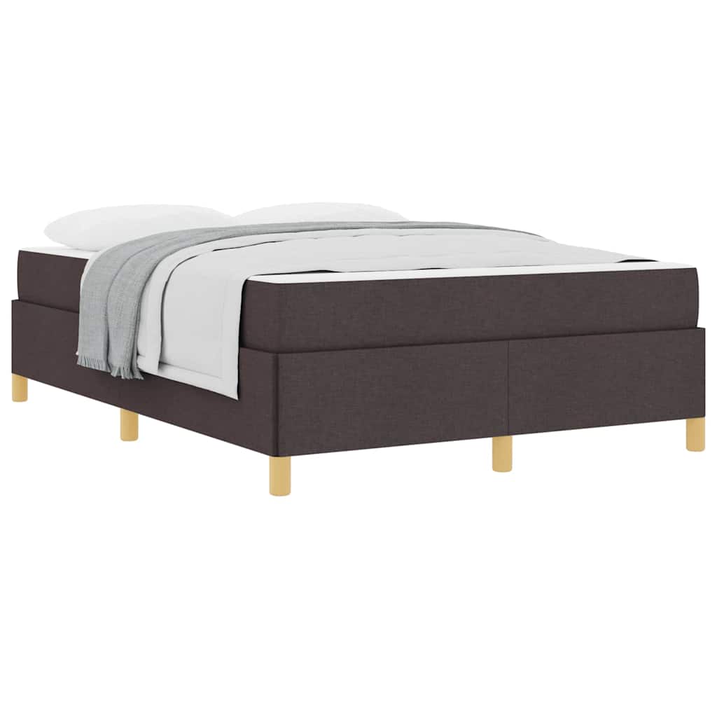 Boxspringbett Dunkelbraun und Weiß 140 x 190 cm Stoff