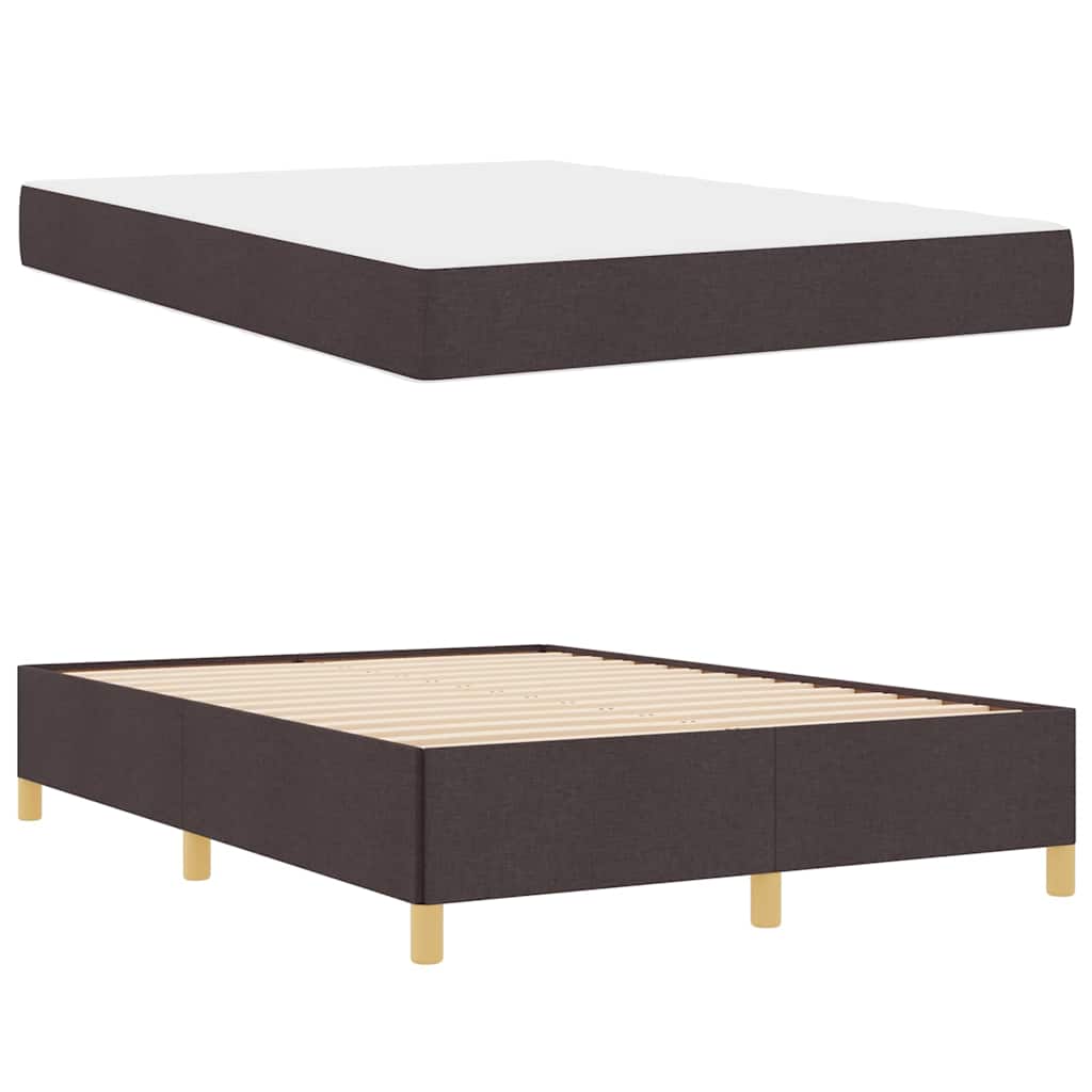 Boxspringbett Dunkelbraun und Weiß 140 x 200 cm Stoff