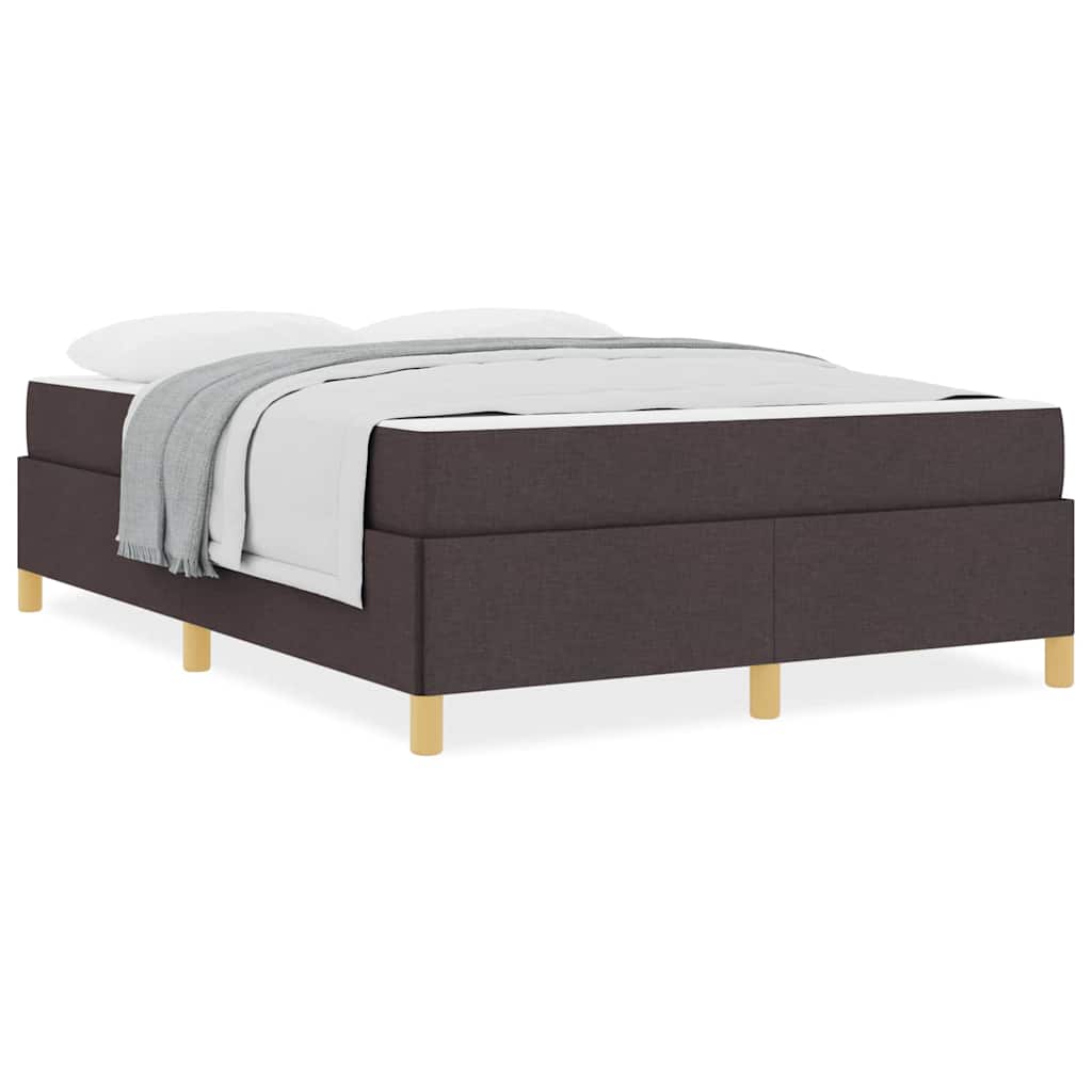 Boxspringbett Dunkelbraun und Weiß 140 x 200 cm Stoff