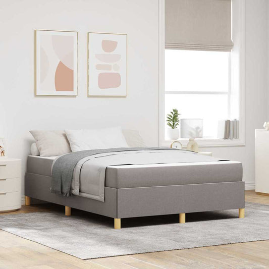 Boxspringbett Taupe und Beige und Weiß 140 x 200 cm Schaum