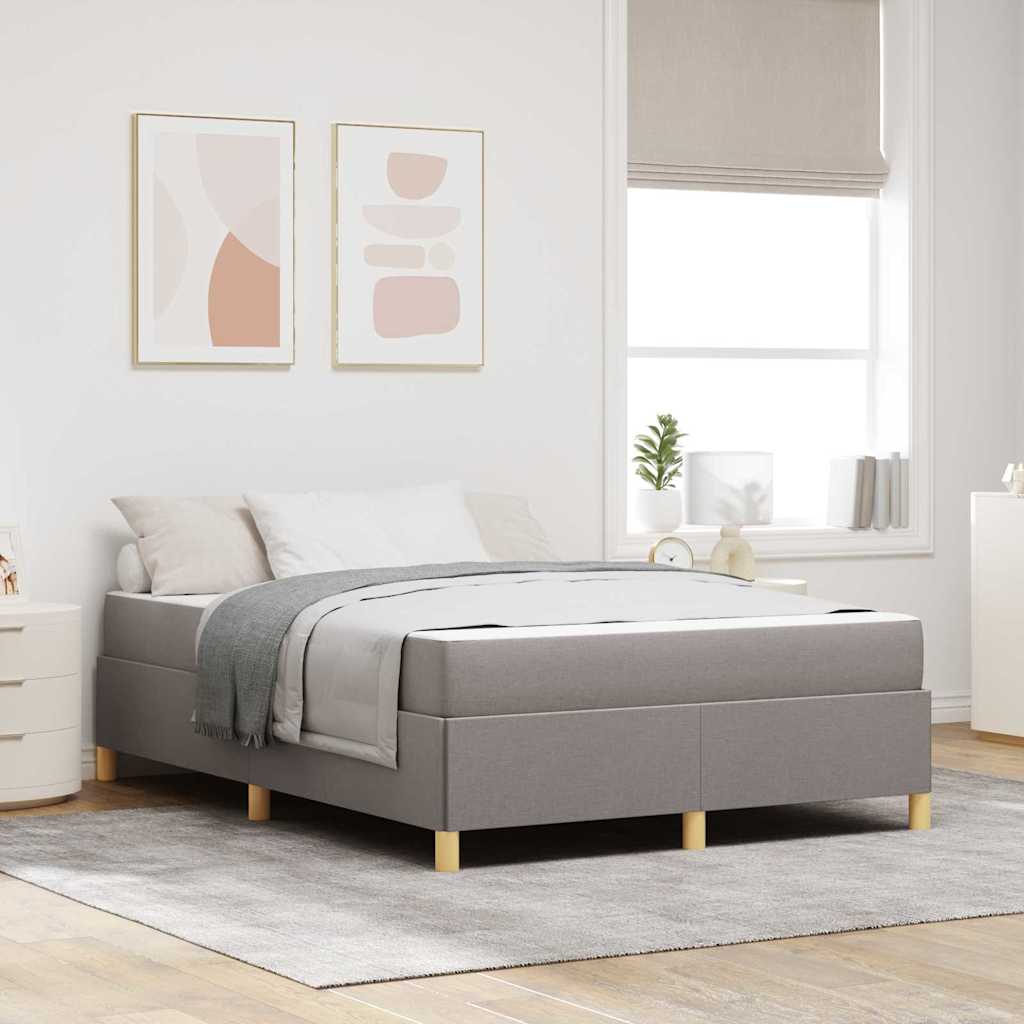 Bettrahmen mit Matratze Taupe 140 x 200 cm Stoff