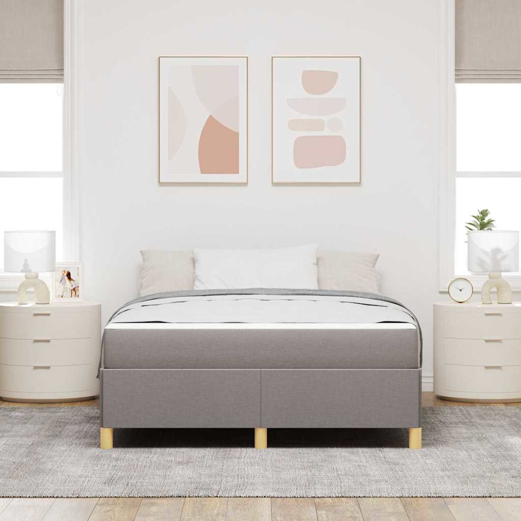 Bettrahmen mit Matratze Taupe 140 x 200 cm Stoff