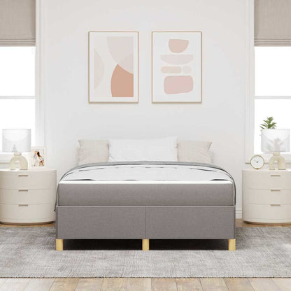 Bettrahmen mit Matratze Taupe 140 x 200 cm Stoff