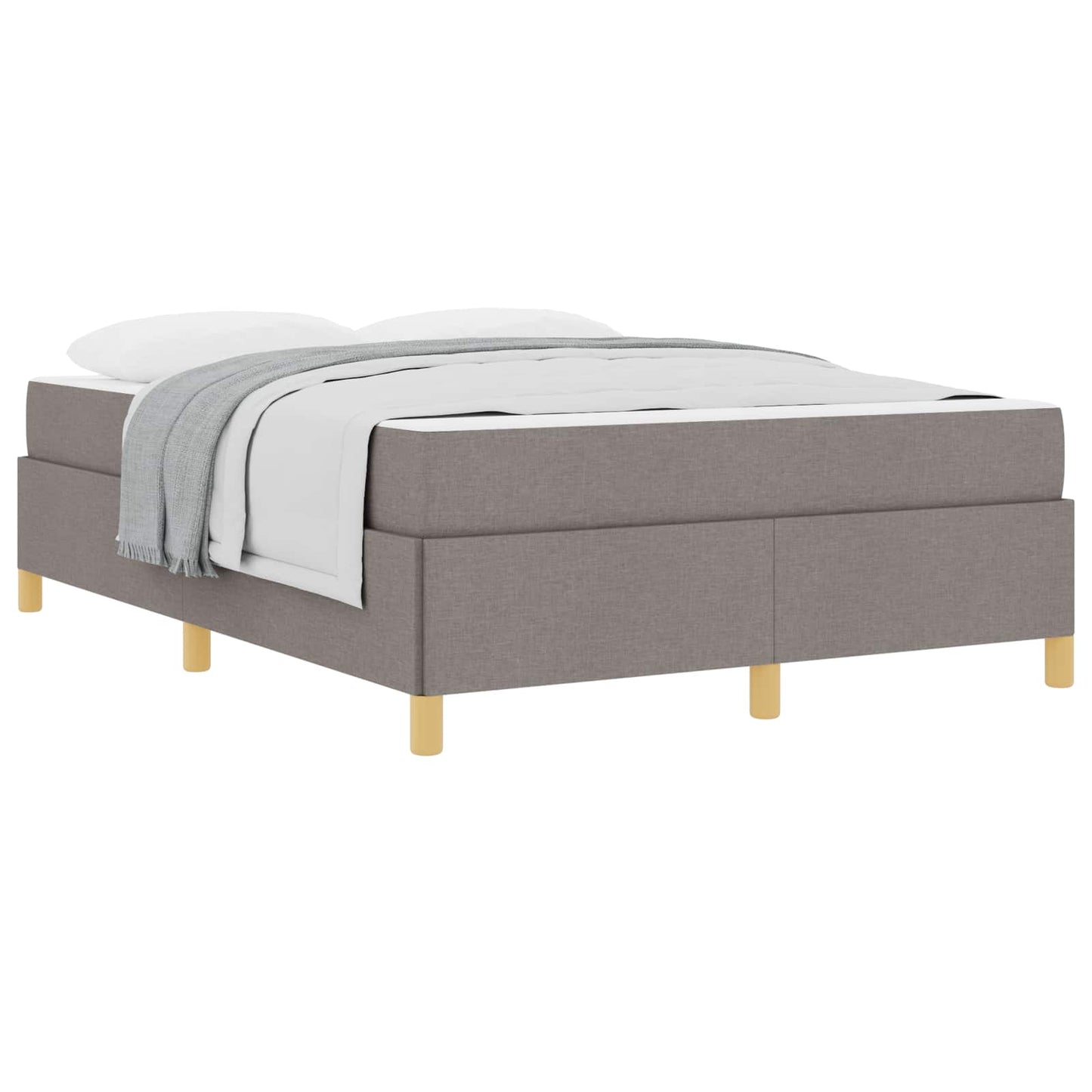 Bettrahmen mit Matratze Taupe 140 x 200 cm Stoff