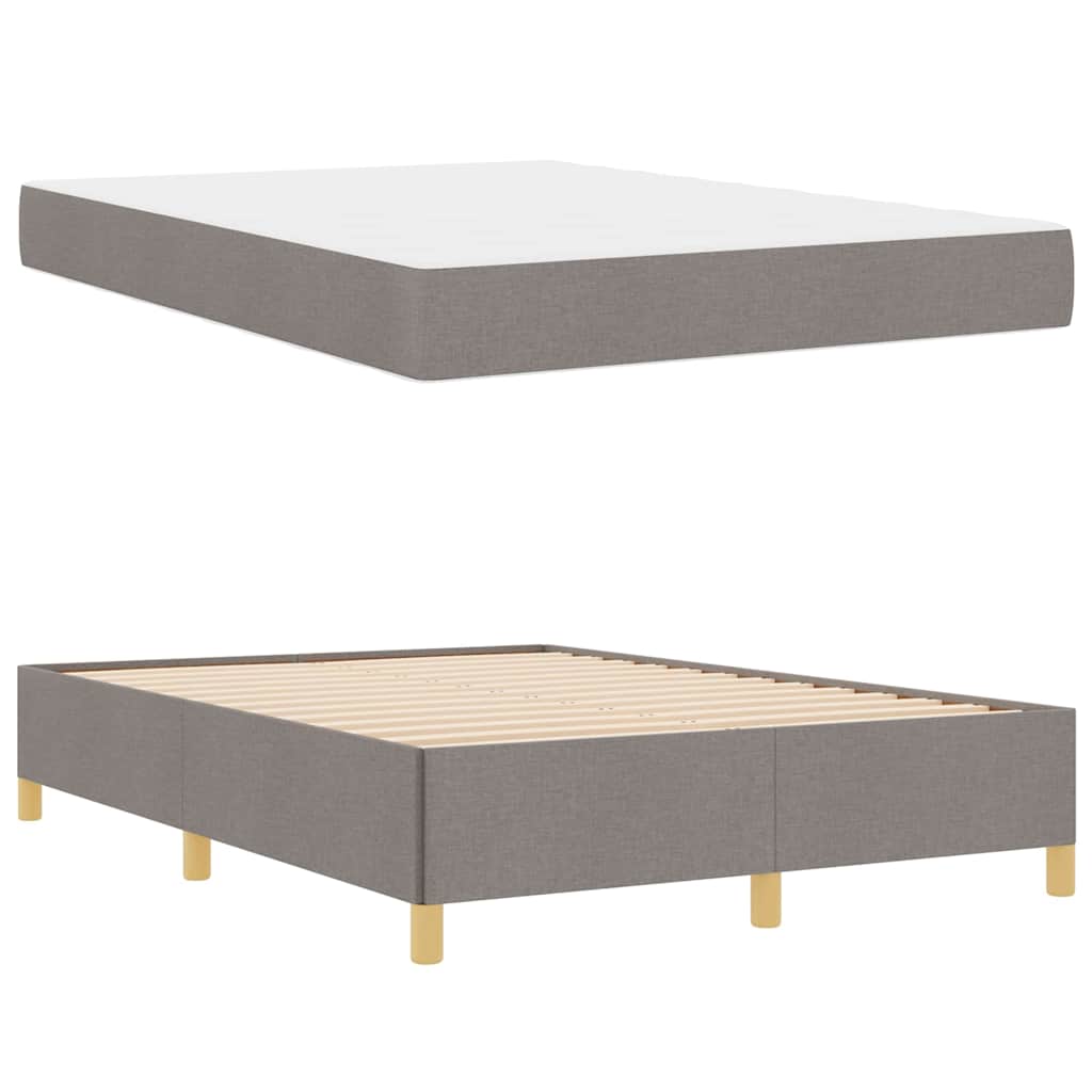 Bettrahmen mit Matratze Taupe 140 x 200 cm Stoff