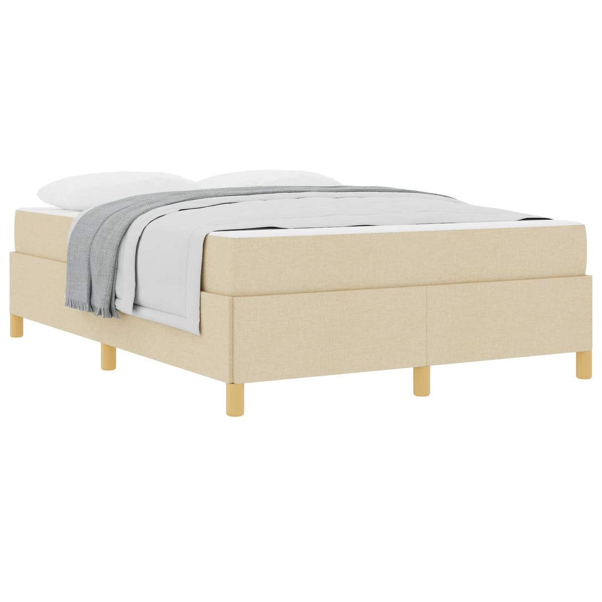 Bettrahmen Creme 140 x 200 cm Stoff