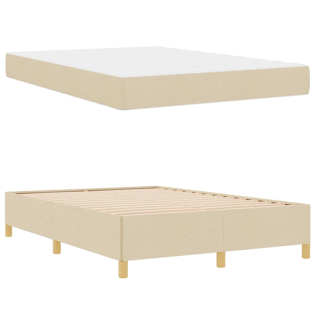Bettrahmen Creme 140 x 200 cm Stoff