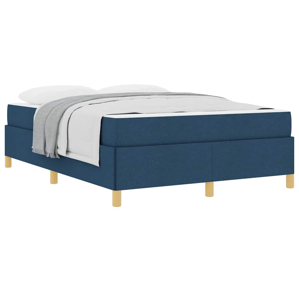 Boxspringbett Blau und Marine und Weiß 140 x 200 cm Stoff