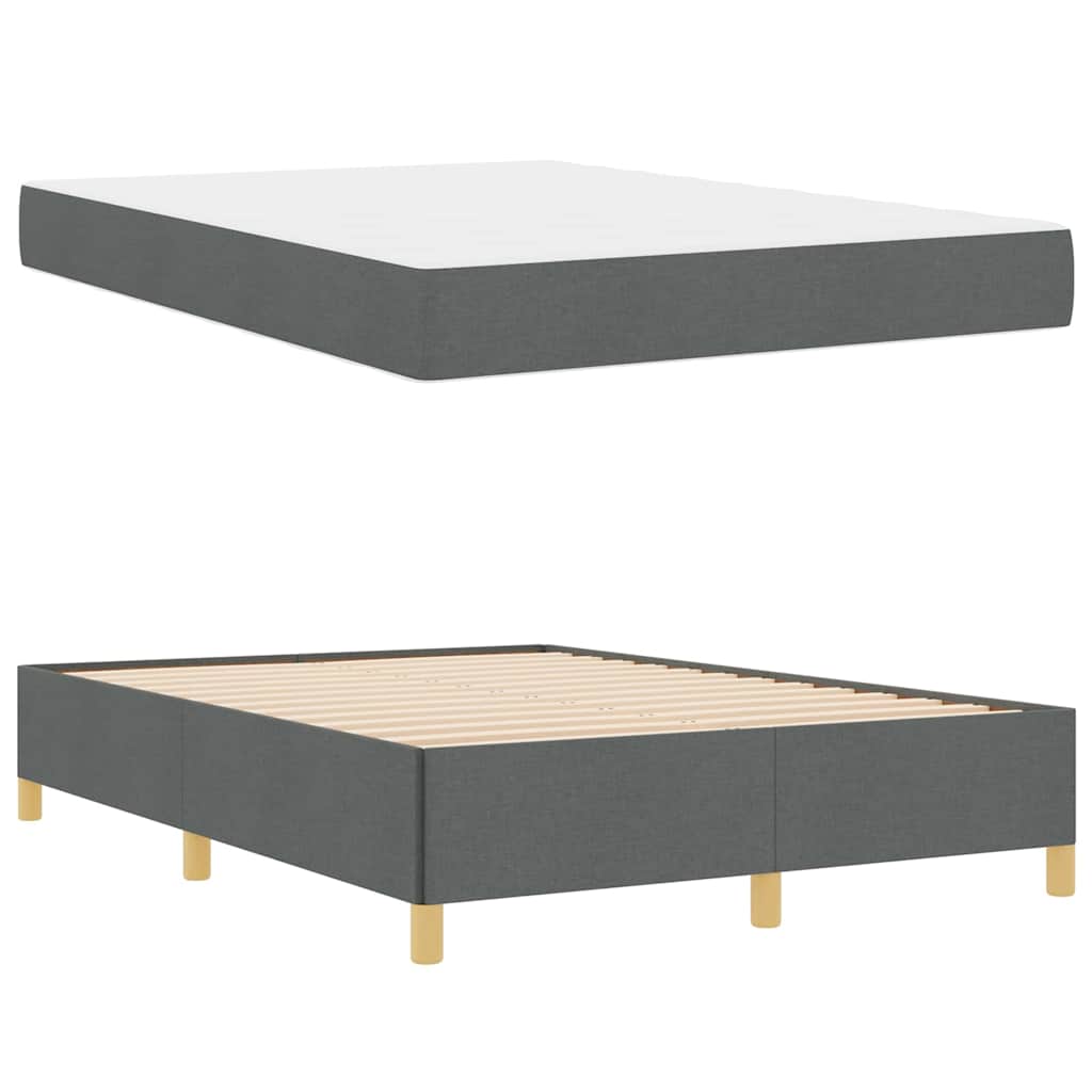 Boxspringbett Dunkelgrau und Weiß 160 x 200 cm Stoff