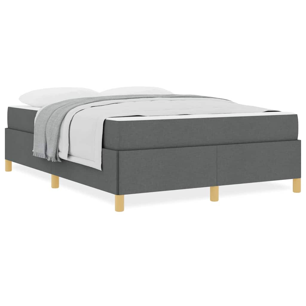 Boxspringbett Dunkelgrau und Weiß 160 x 200 cm Stoff