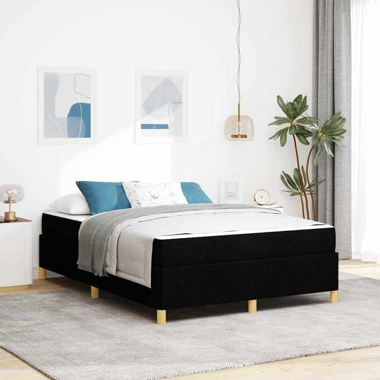 Boxspringbett Schwarz und Weiß und Schwarz 160 x 200 cm Stoff