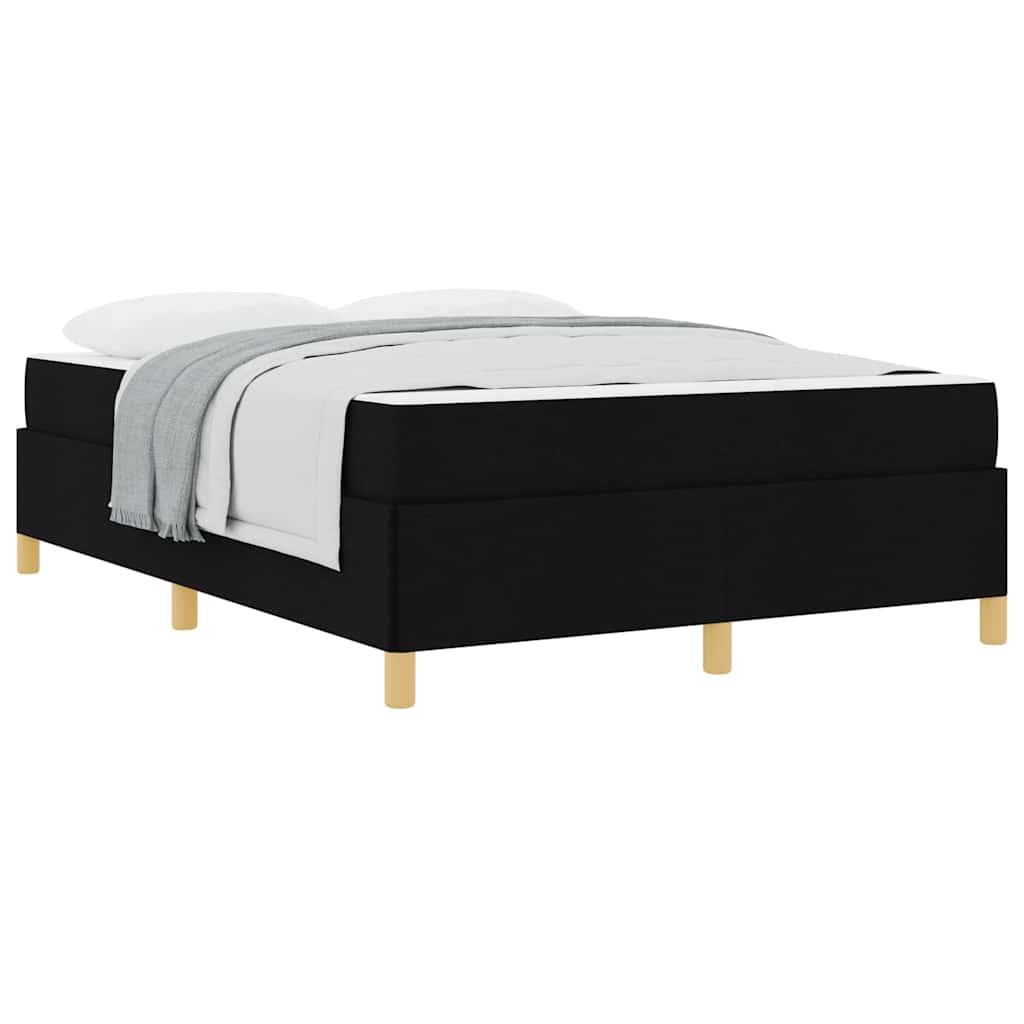 Boxspringbett Schwarz und Weiß und Schwarz 160 x 200 cm Stoff
