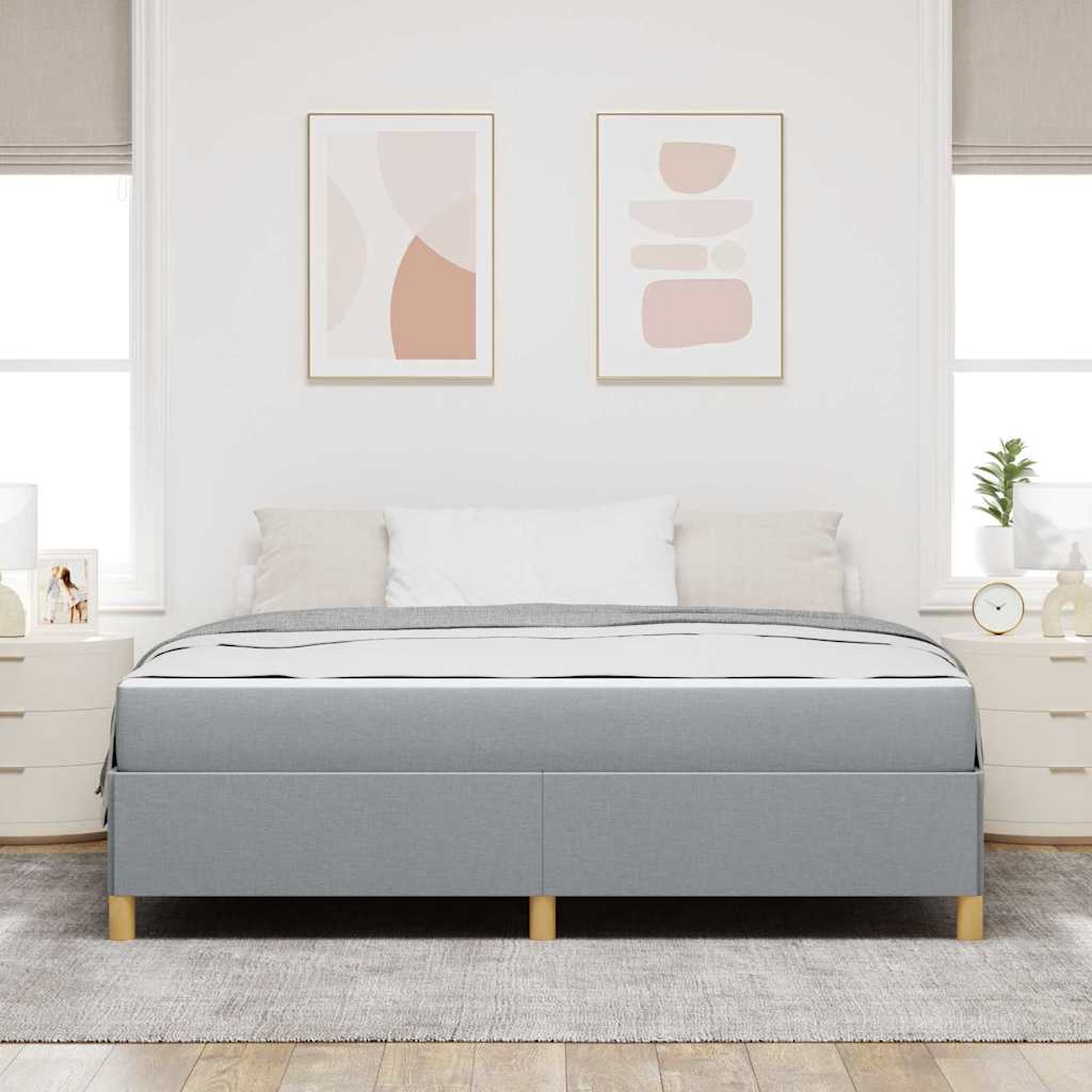 Bettrahmen mit Matratze Hellgrau 180 x 200 cm Stoff
