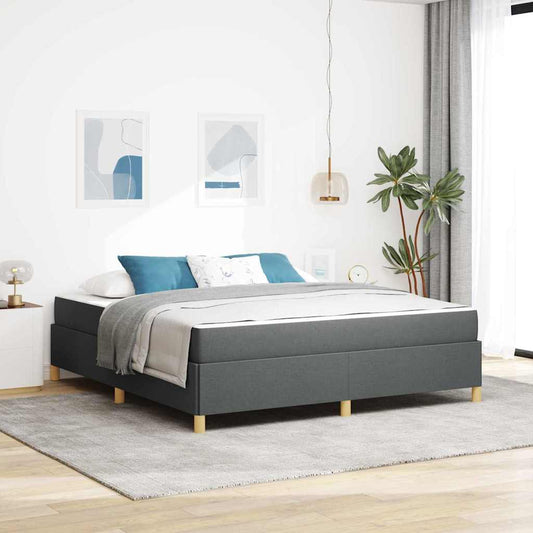 Boxspringbett Dunkelgrau und Weiß und Dunkelgrau 180 x 200 cm