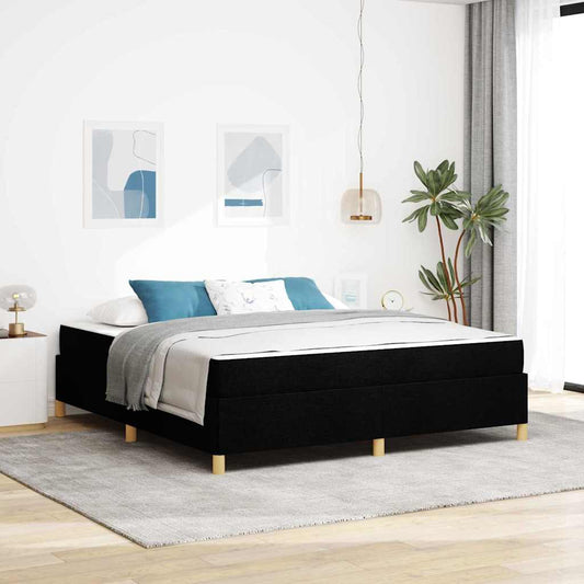 Boxspringbett Schwarz und Weiß und Schwarz 180 x 200 cm Stoff