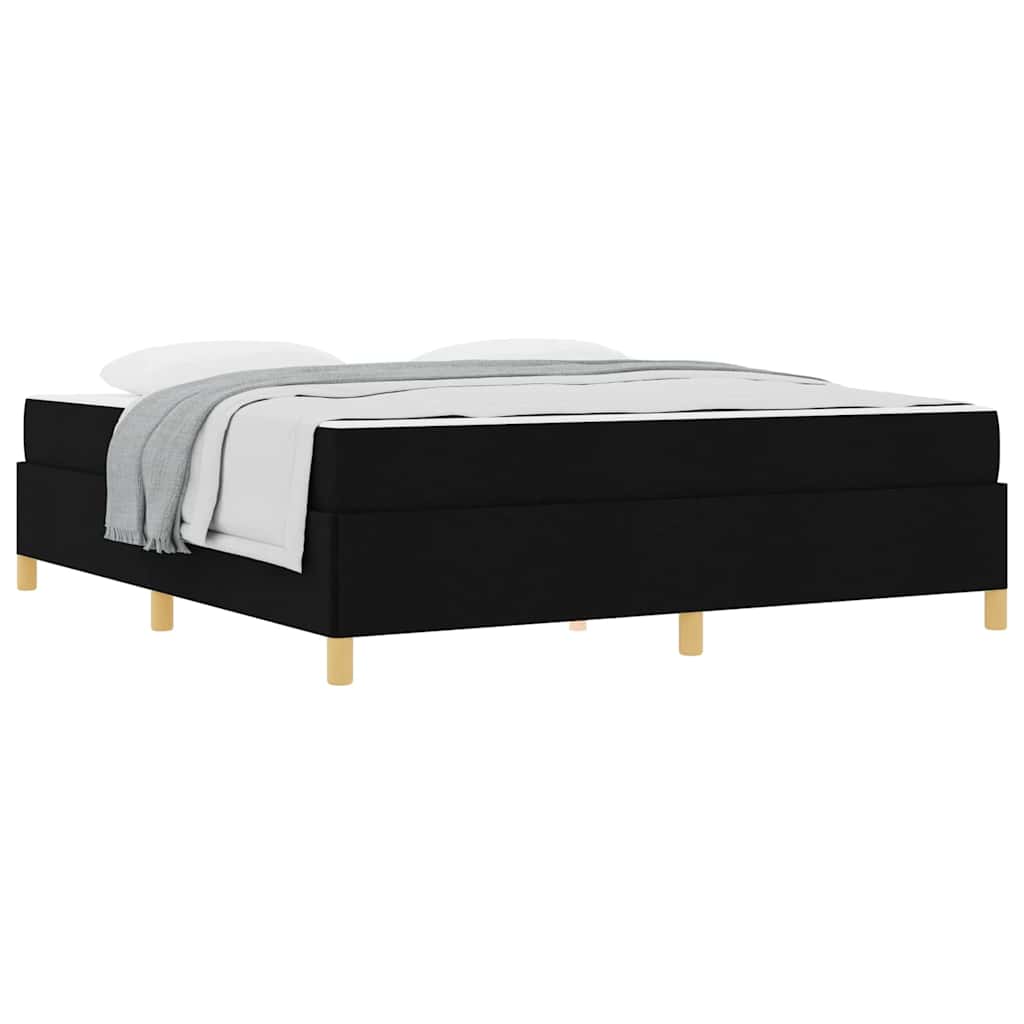 Boxspringbett Schwarz und Weiß und Schwarz 180 x 200 cm Stoff