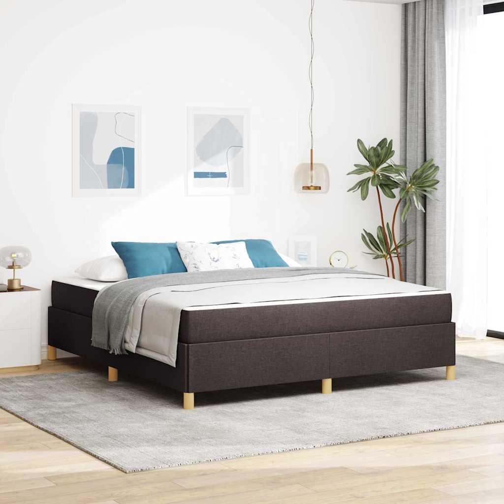 Boxspringbett Dunkelbraun und Weiß 180 x 200 cm Stoff