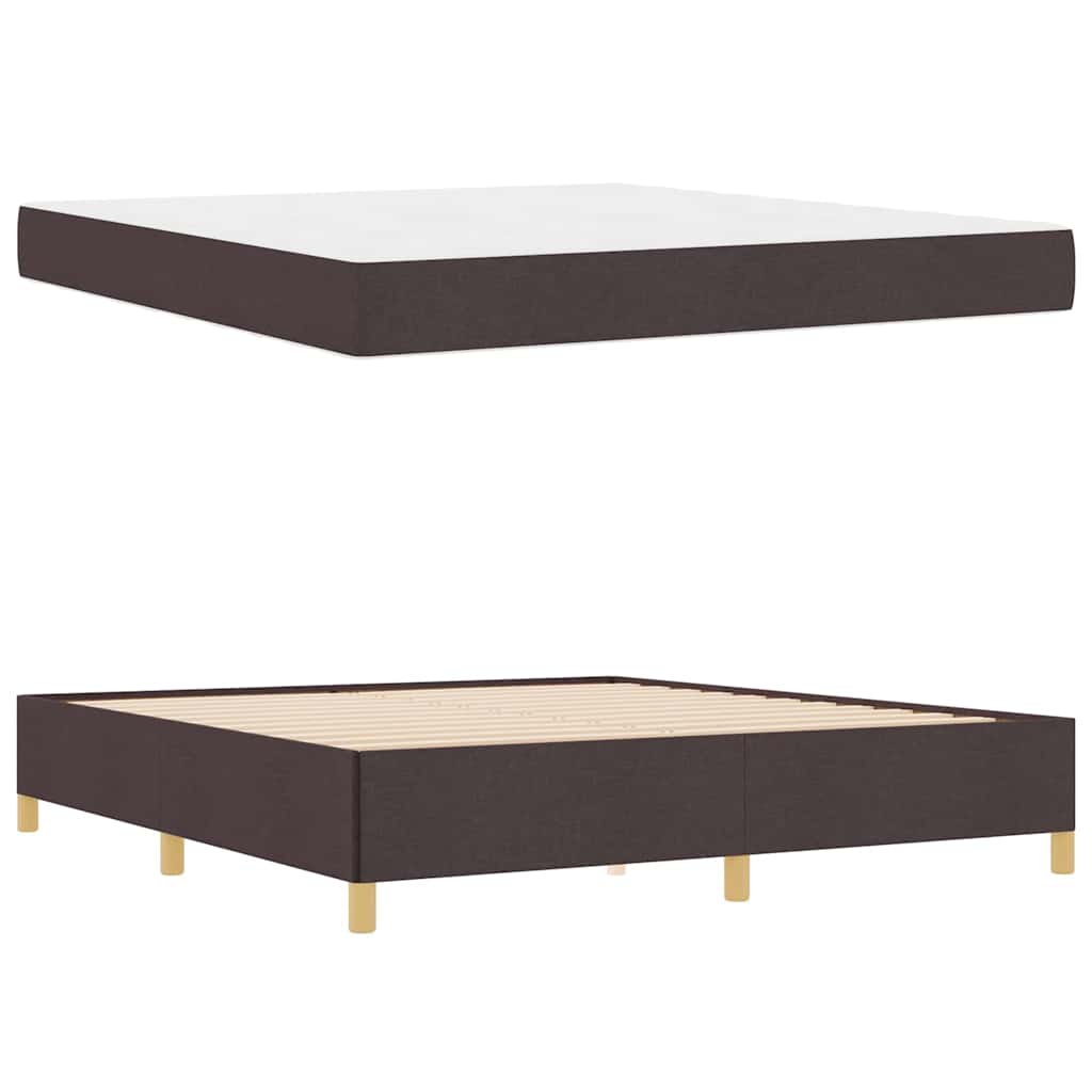 Boxspringbett Dunkelbraun und Weiß 180 x 200 cm Stoff