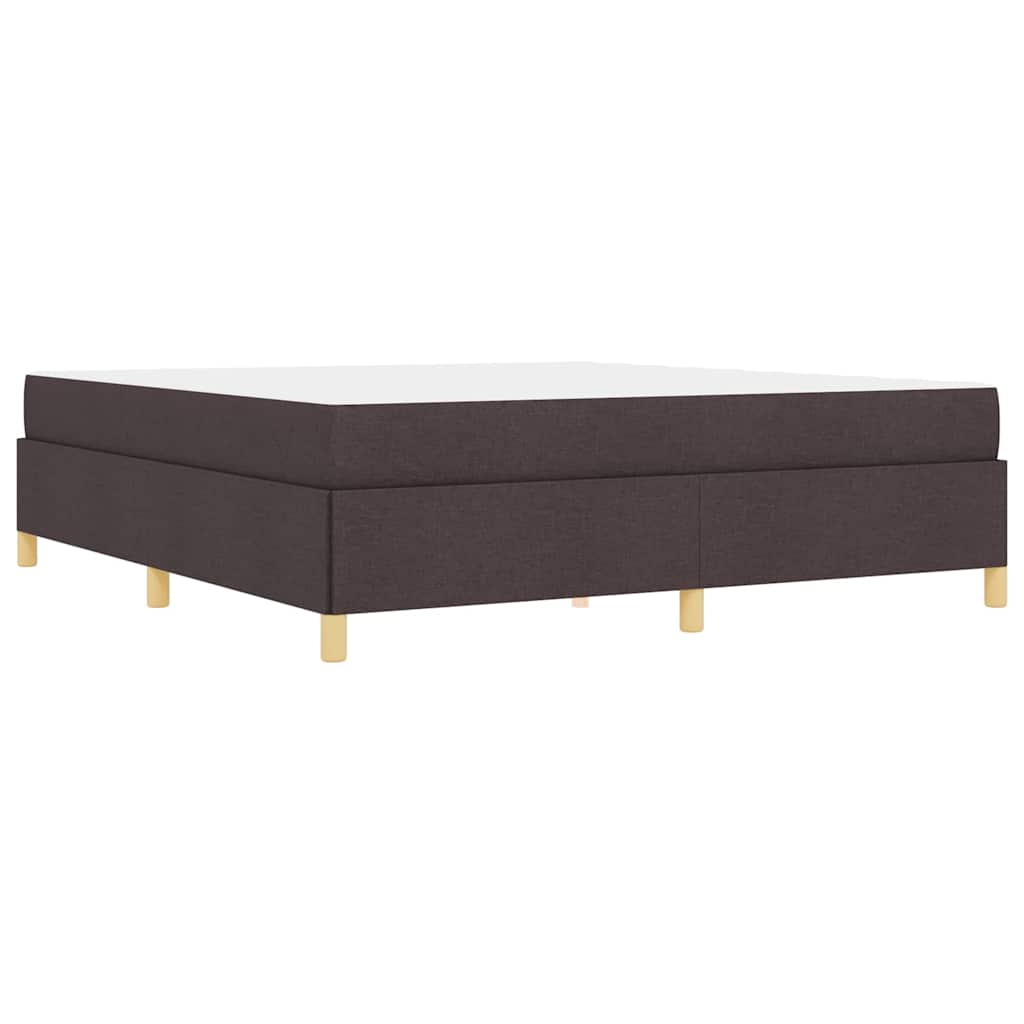 Boxspringbett Dunkelbraun und Weiß 180 x 200 cm Stoff