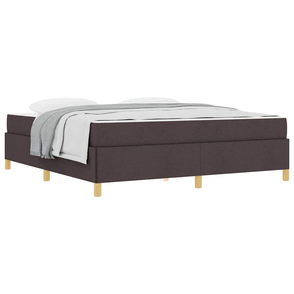 Boxspringbett Dunkelbraun und Weiß 180 x 200 cm Stoff