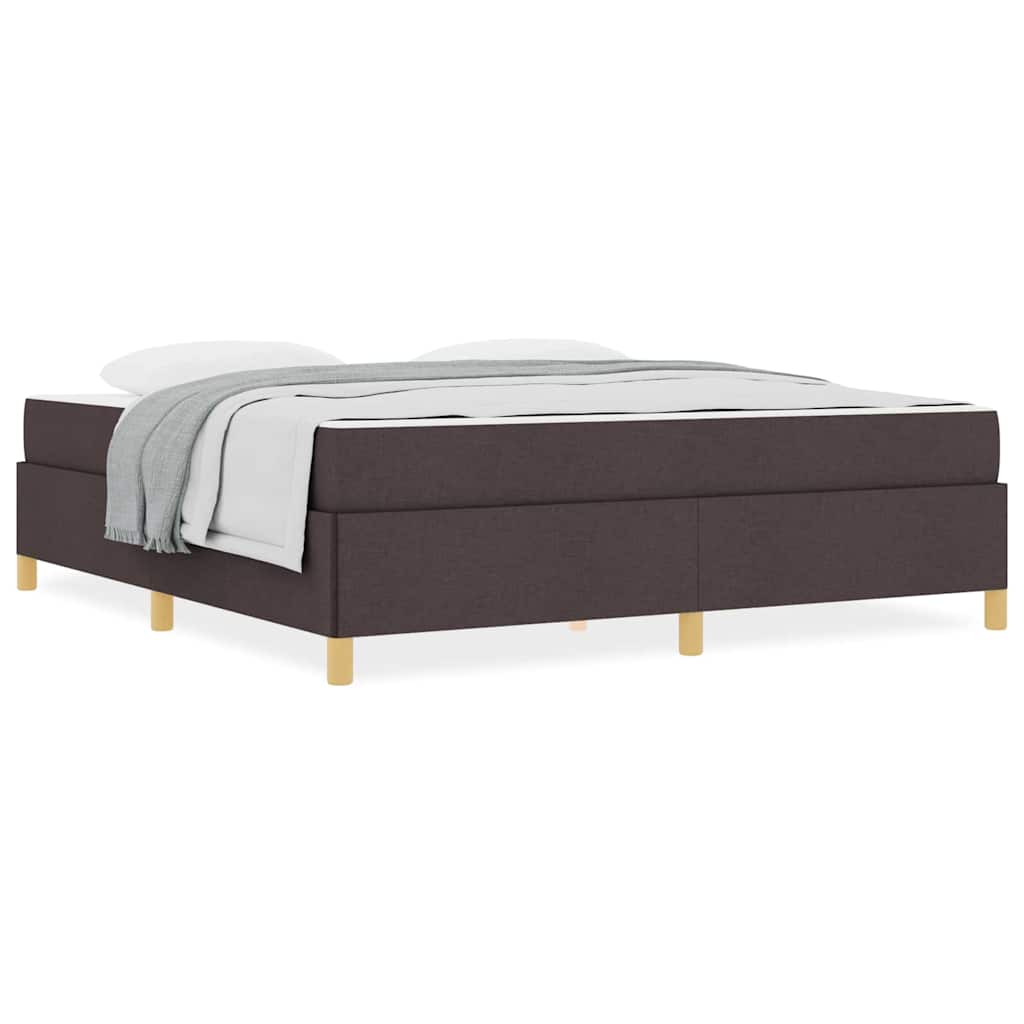 Boxspringbett Dunkelbraun und Weiß 180 x 200 cm Stoff