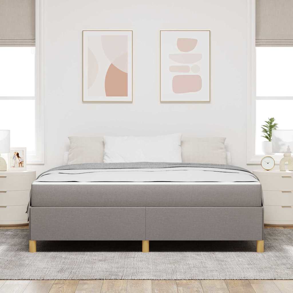 Boxspringbett mit Matratze Taupe und Weiß 180 x 200 cm Stoff