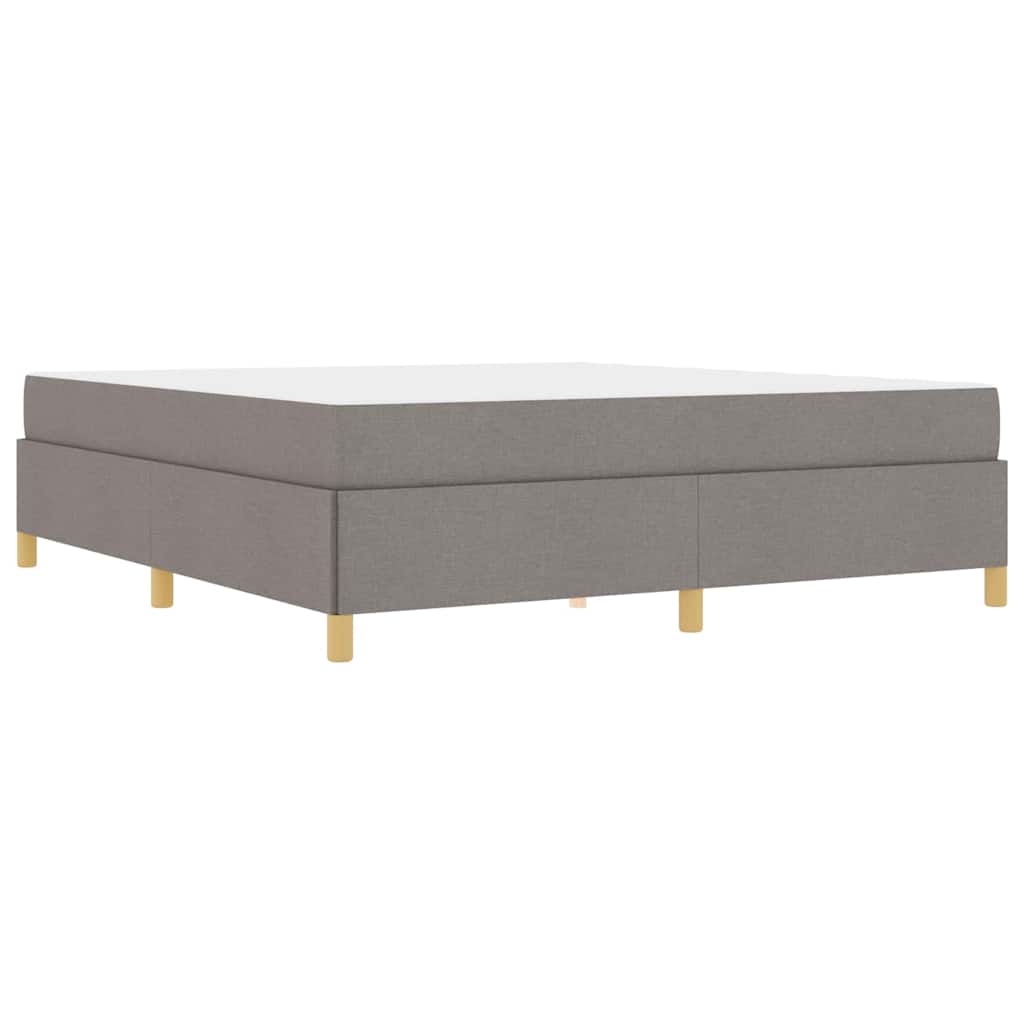 Boxspringbett mit Matratze Taupe und Weiß 180 x 200 cm Stoff