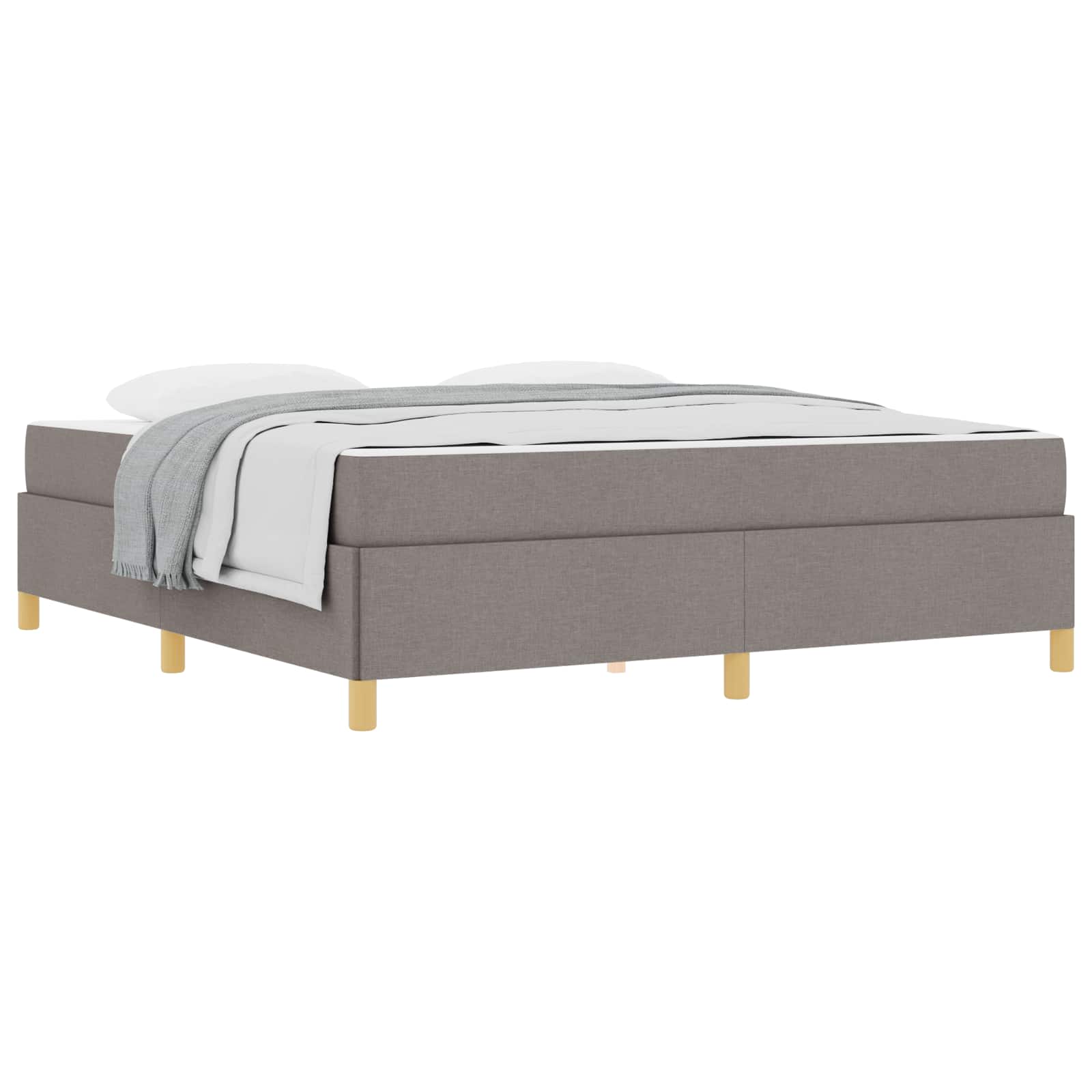 Bettrahmen mit Matratze Taupe 180 x 200 cm Stoff
