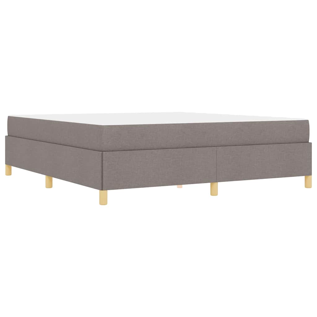Boxspringbett mit Matratze Taupe und Weiß 180 x 200 cm Stoff