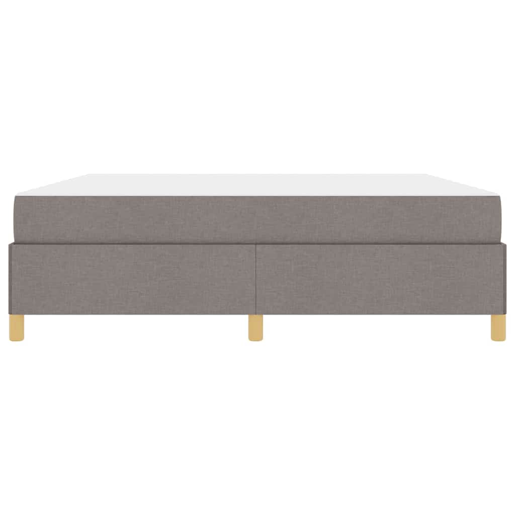 Boxspringbett mit Matratze Taupe und Weiß 180 x 200 cm Stoff