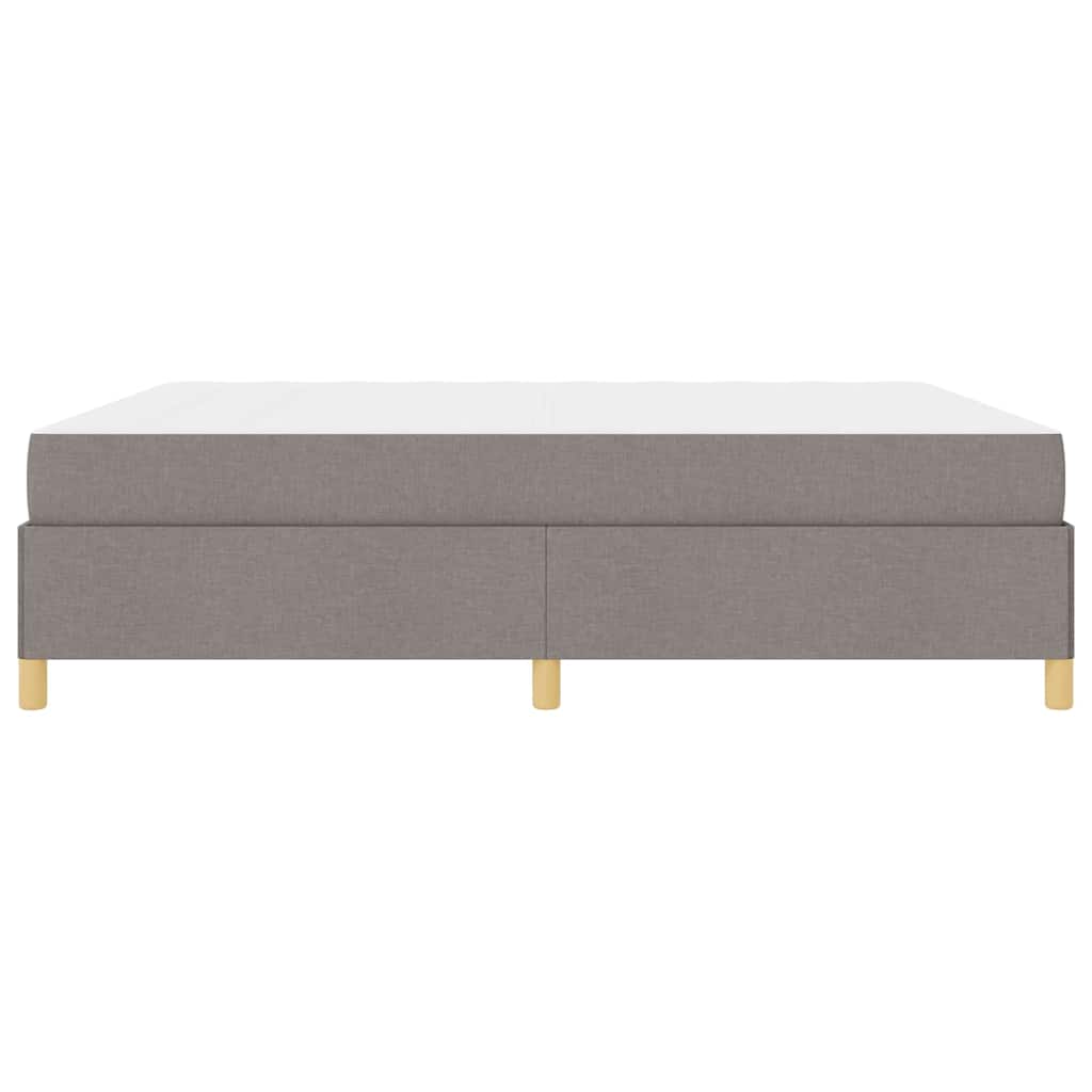 Boxspringbett mit Matratze Taupe und Weiß 180 x 200 cm Stoff