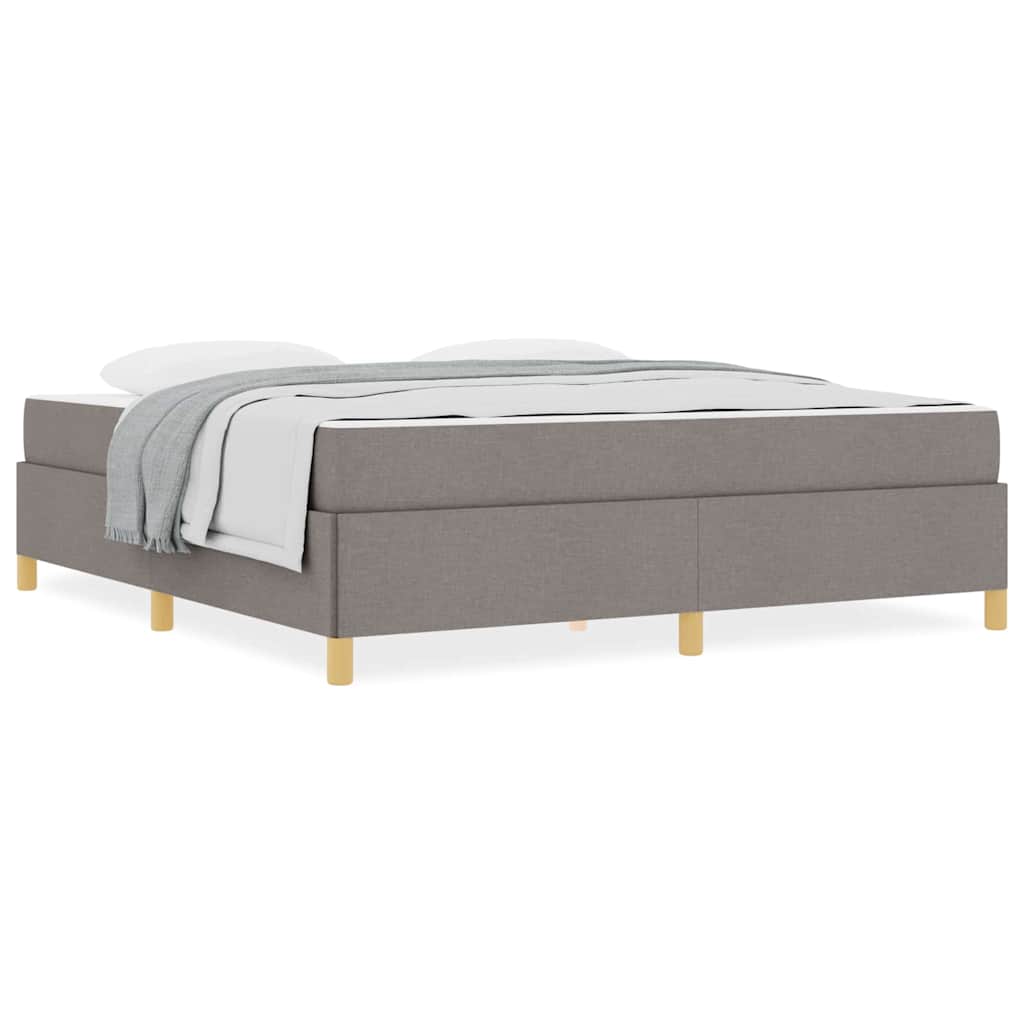 Boxspringbett mit Matratze Taupe und Weiß 180 x 200 cm Stoff
