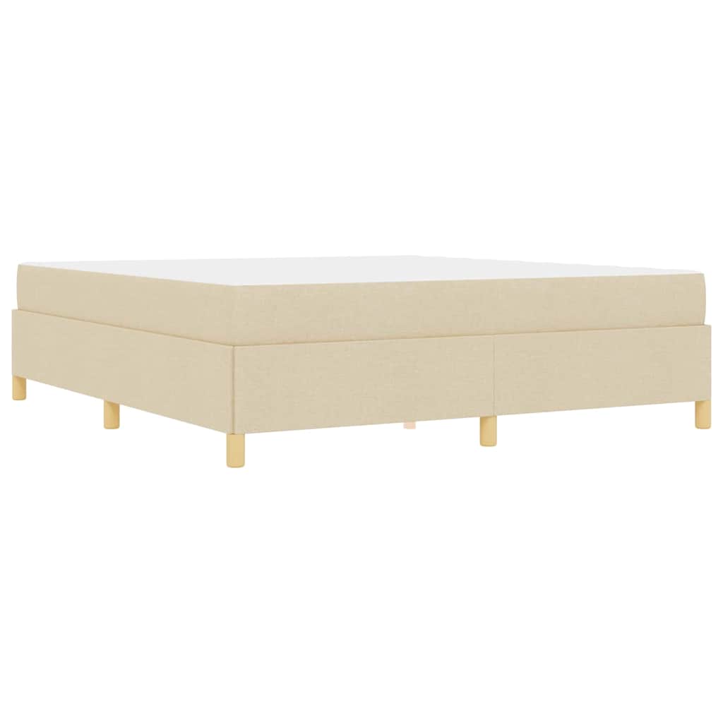 Boxspringbett Creme und Beige und Weiß 180 x 200 cm Stoff