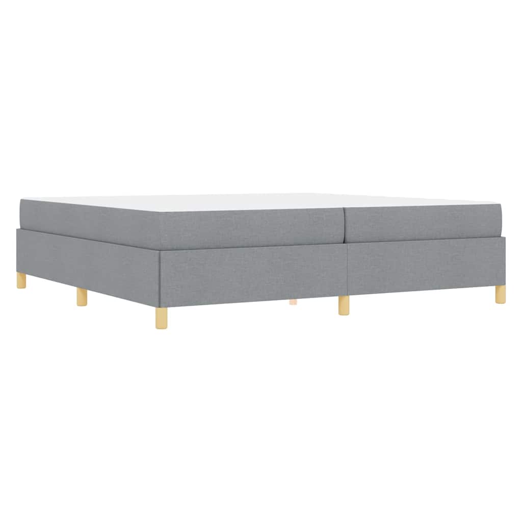 Bettrahmen mit Matratze Hellgrau 200 x 200 cm Stoff