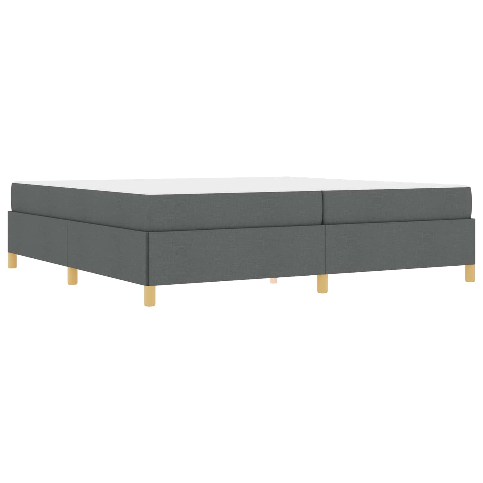 Bettrahmen mit Matratze Dunkelgrau 200 x 200 cm Stoff