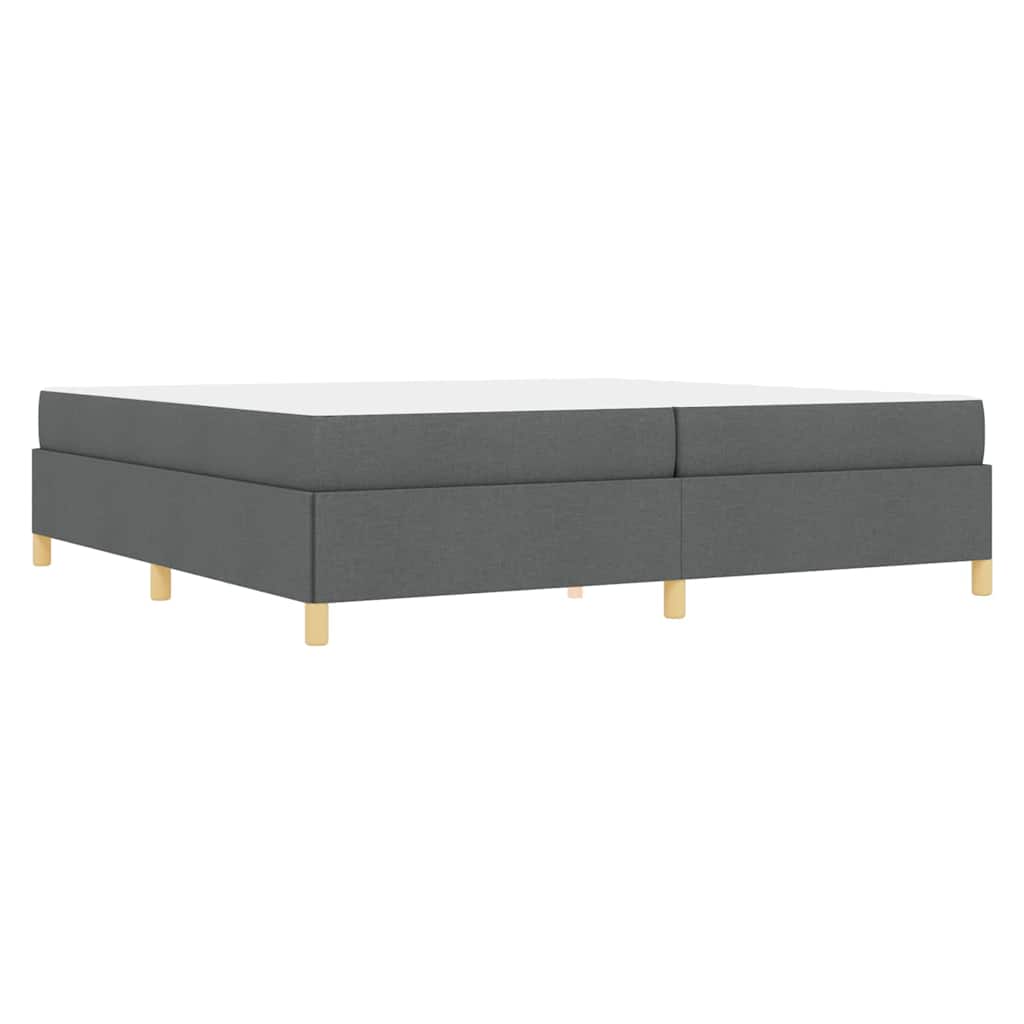 Bettrahmen mit Matratze Dunkelgrau 200 x 200 cm Stoff