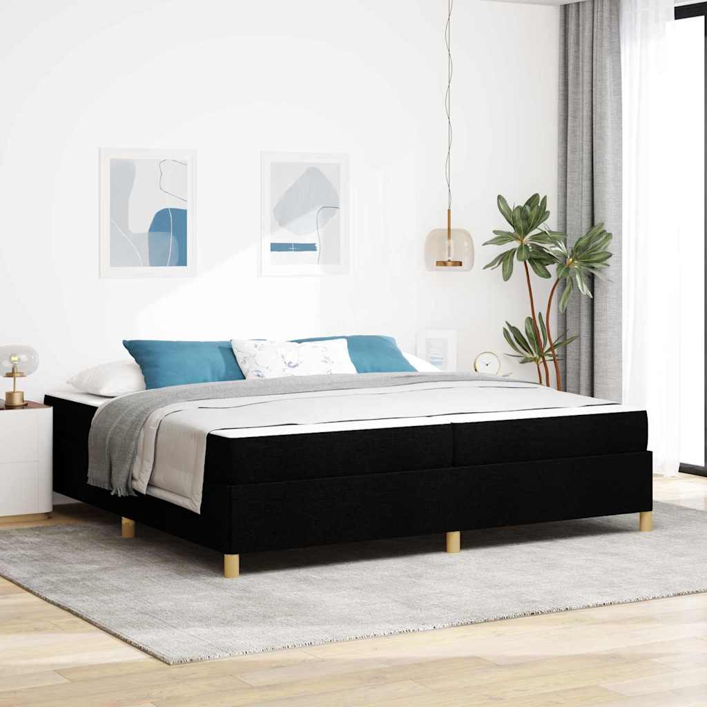 Bettrahmen mit Matratze Schwarz 200 x 200 cm Stoff