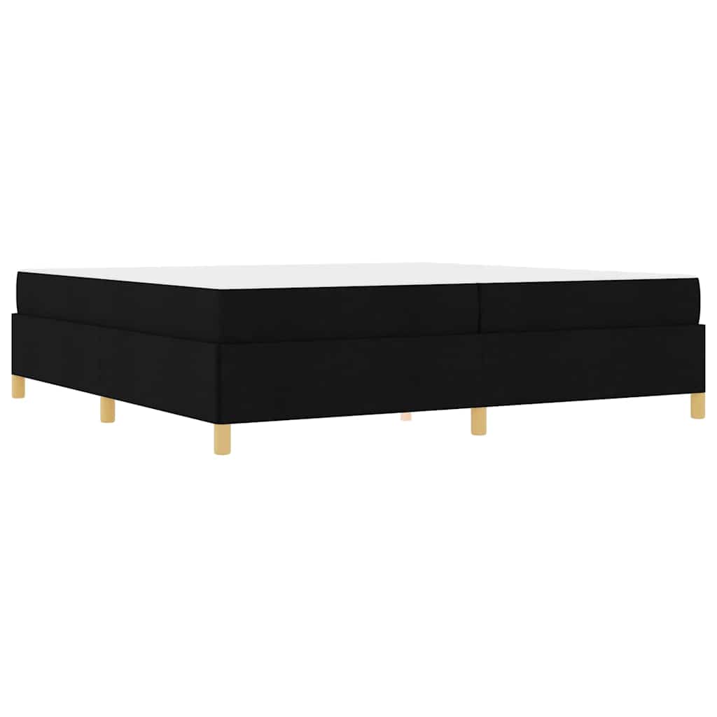 Boxspringbett Schwarz und Weiß und Schwarz 200 x 200 cm Stoff