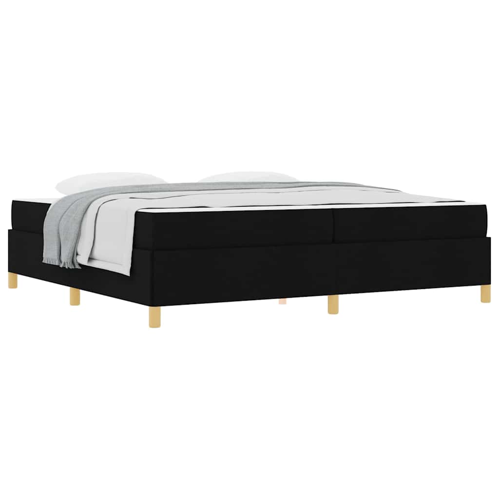 Boxspringbett Schwarz und Weiß und Schwarz 200 x 200 cm Stoff