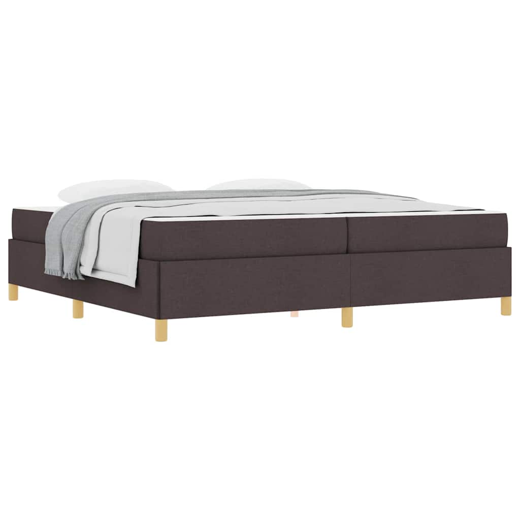 Boxspringbett Dunkelbraun und Weiß 200 x 200 cm Stoff