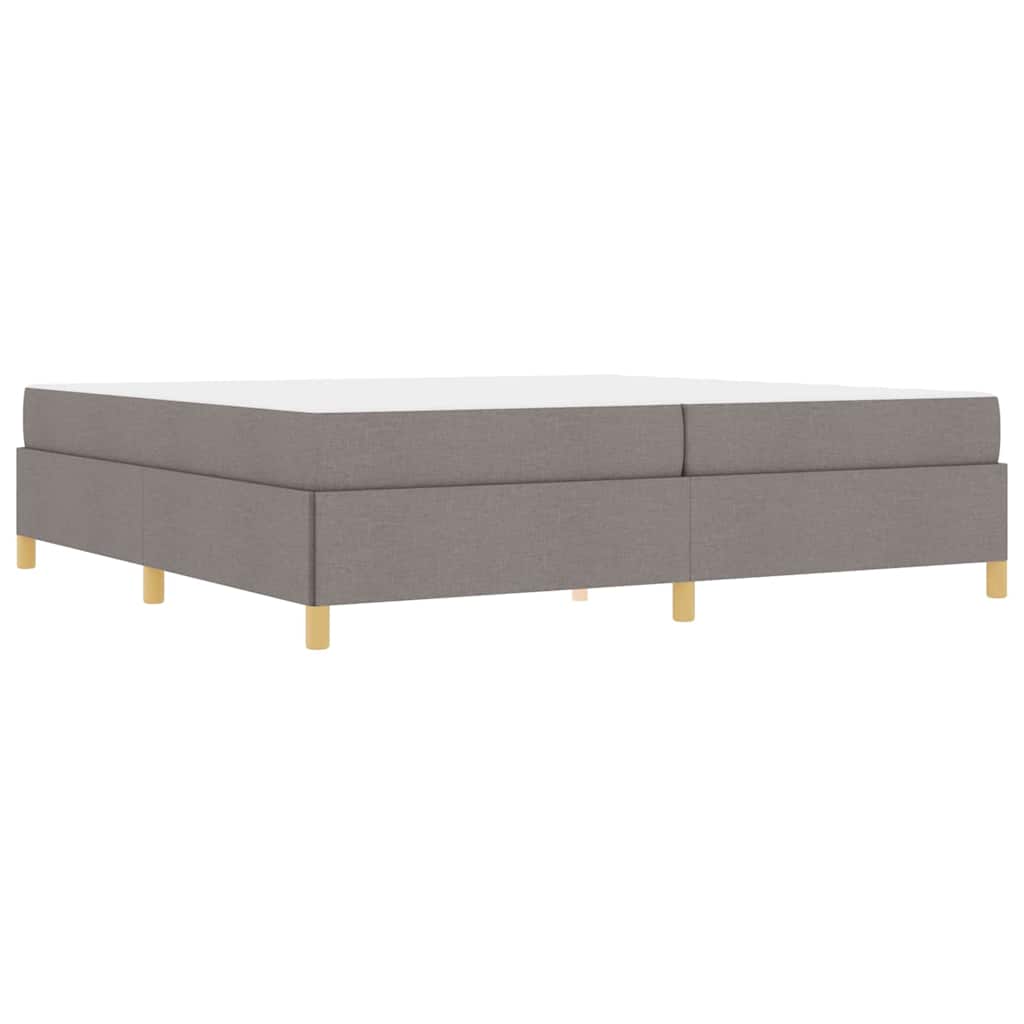 Boxspringbett mit Matratze Taupe und Weiß 200 x 200 cm Stoff