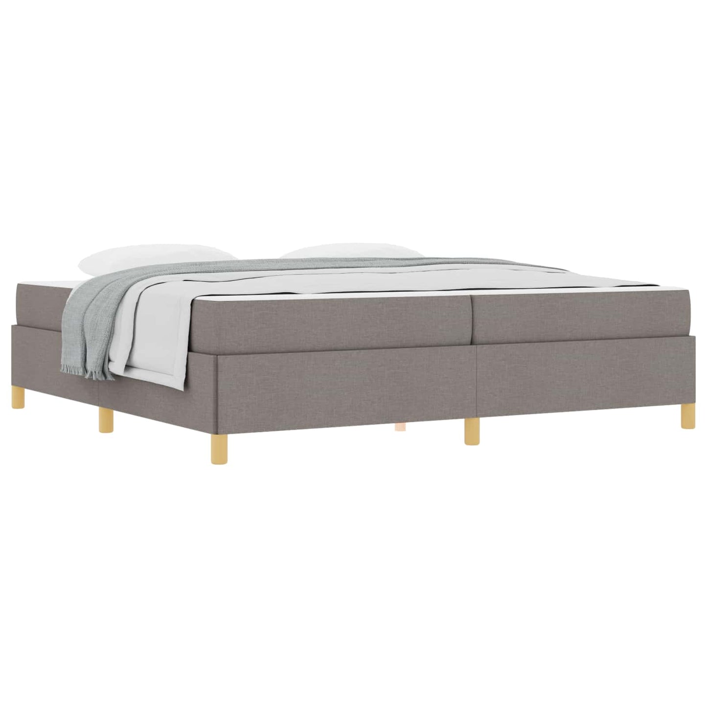 Bettrahmen mit Matratze Taupe 200 x 200 cm Stoff