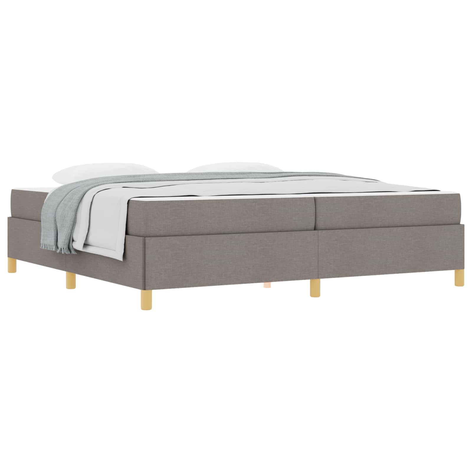 Bettrahmen mit Matratze Taupe 200 x 200 cm Stoff