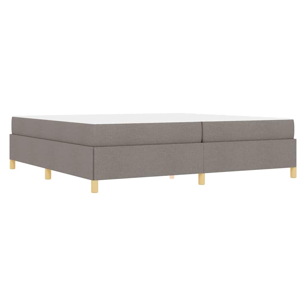 Boxspringbett mit Matratze Taupe und Weiß 200 x 200 cm Stoff