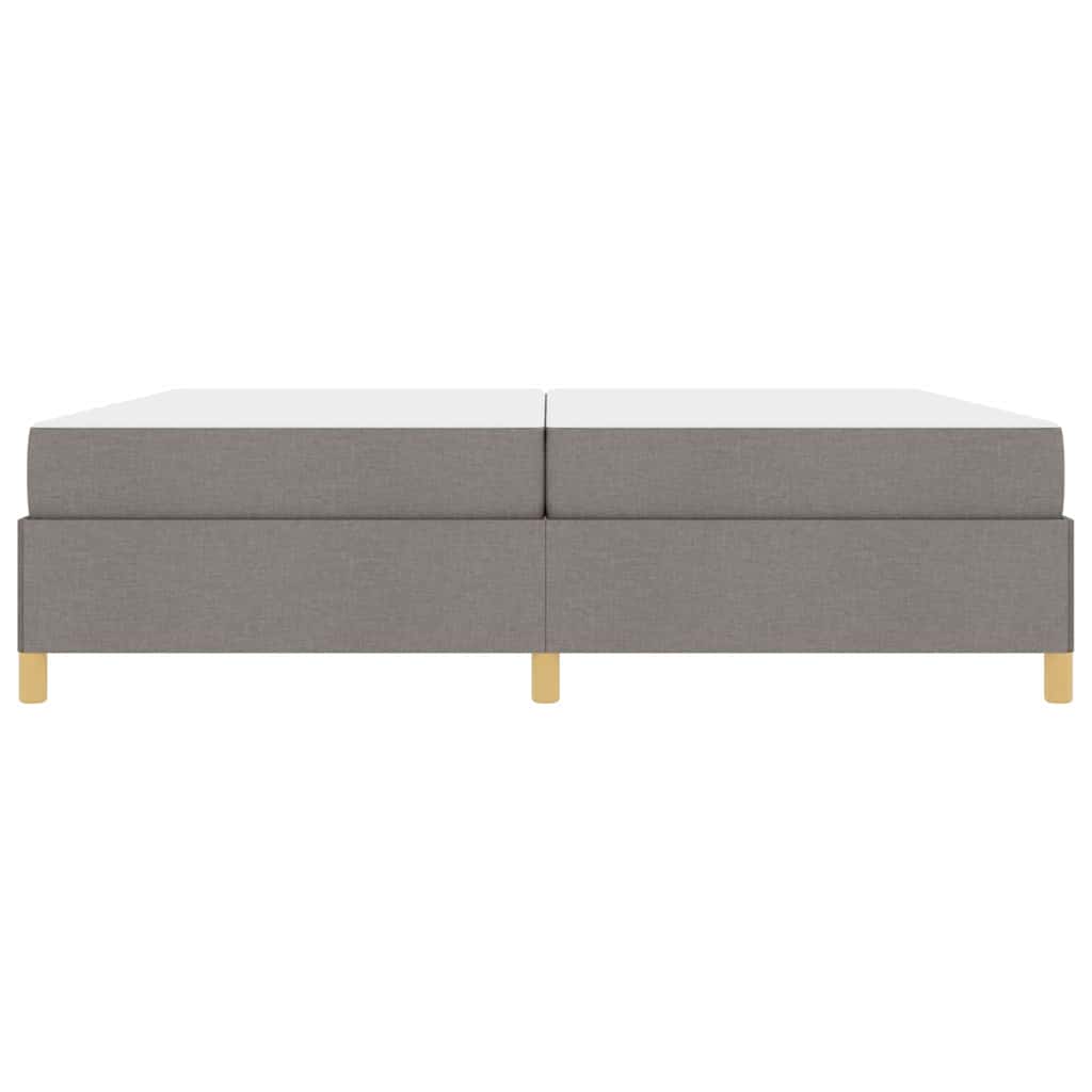 Boxspringbett mit Matratze Taupe und Weiß 200 x 200 cm Stoff
