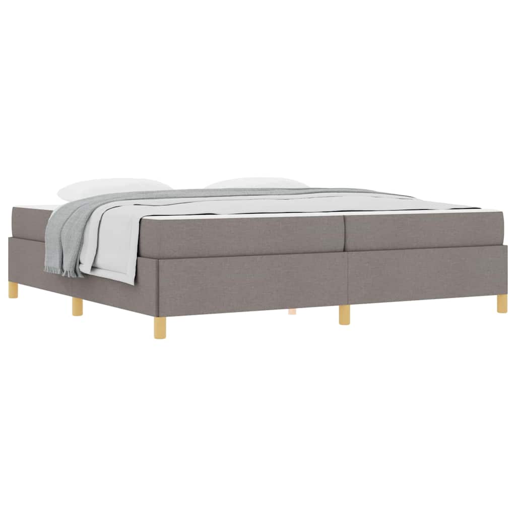 Boxspringbett mit Matratze Taupe und Weiß 200 x 200 cm Stoff