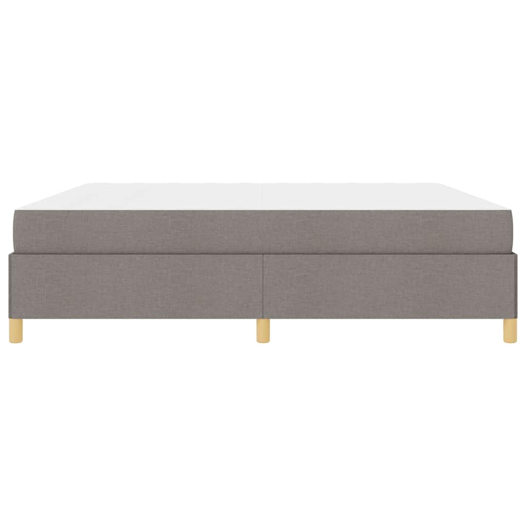 Boxspringbett mit Matratze Taupe und Weiß 200 x 200 cm Stoff