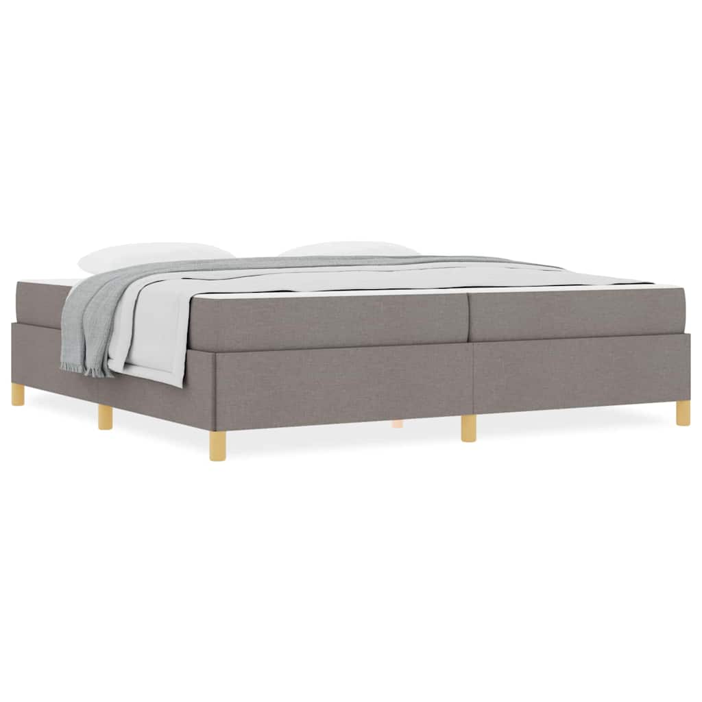 Boxspringbett mit Matratze Taupe und Weiß 200 x 200 cm Stoff