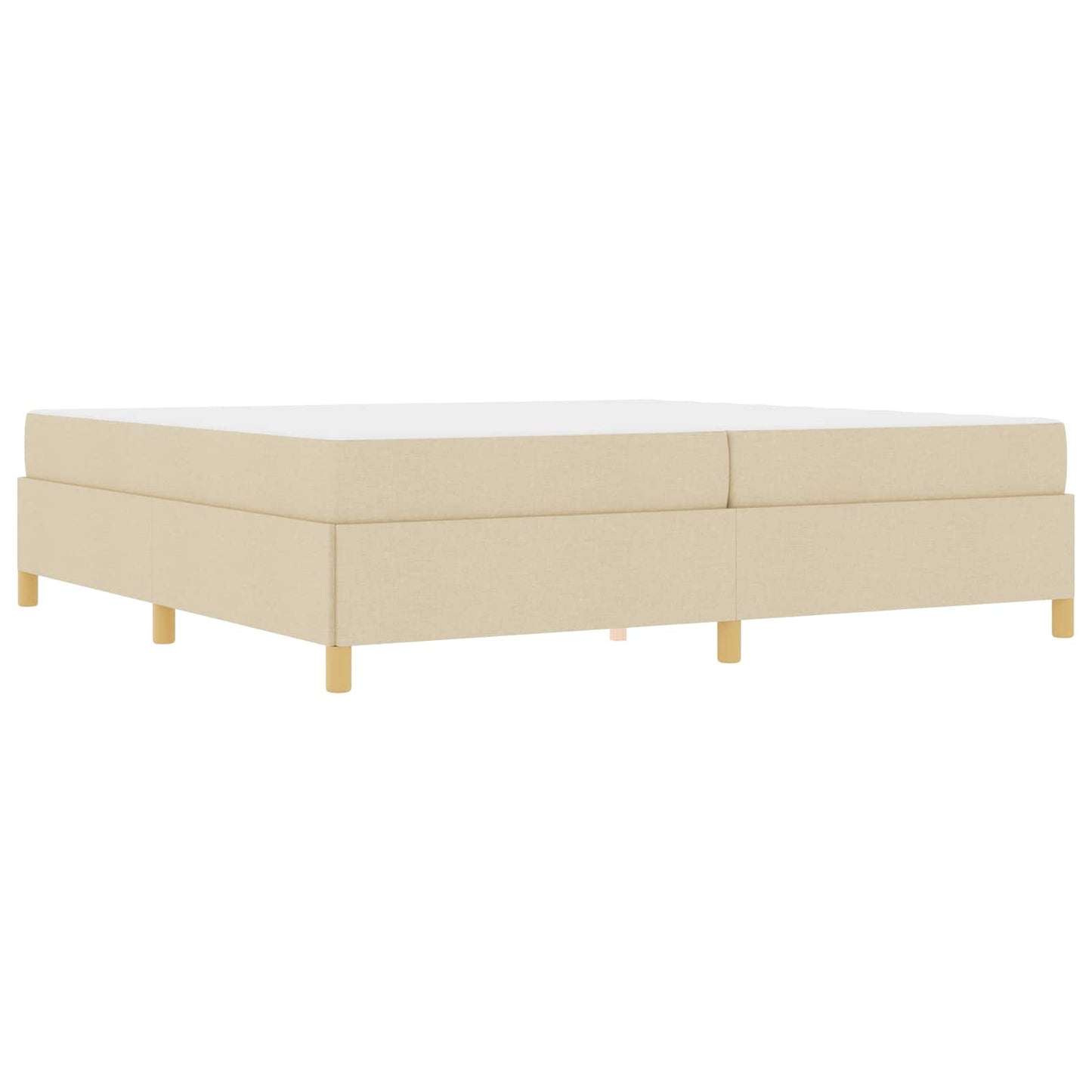 Bettrahmen mit Matratze Creme 200 x 200 cm Stoff