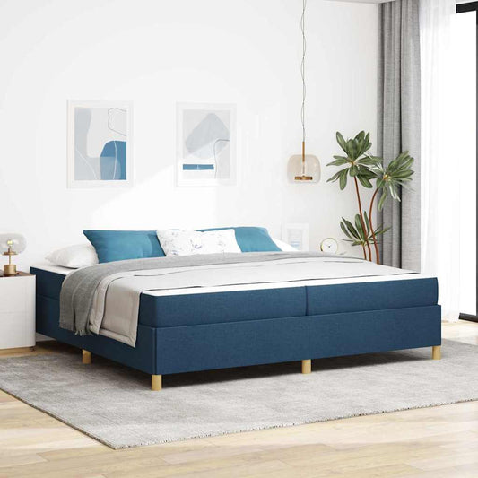 Boxspringbett Blau und Dunkelblau und Weiß 200 x 200 cm Stoff
